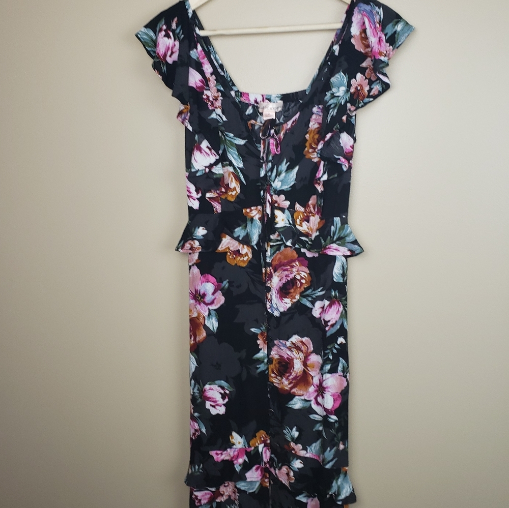 NWT Band of Gypsies Floral Flowy Maxi Dress, XS &S